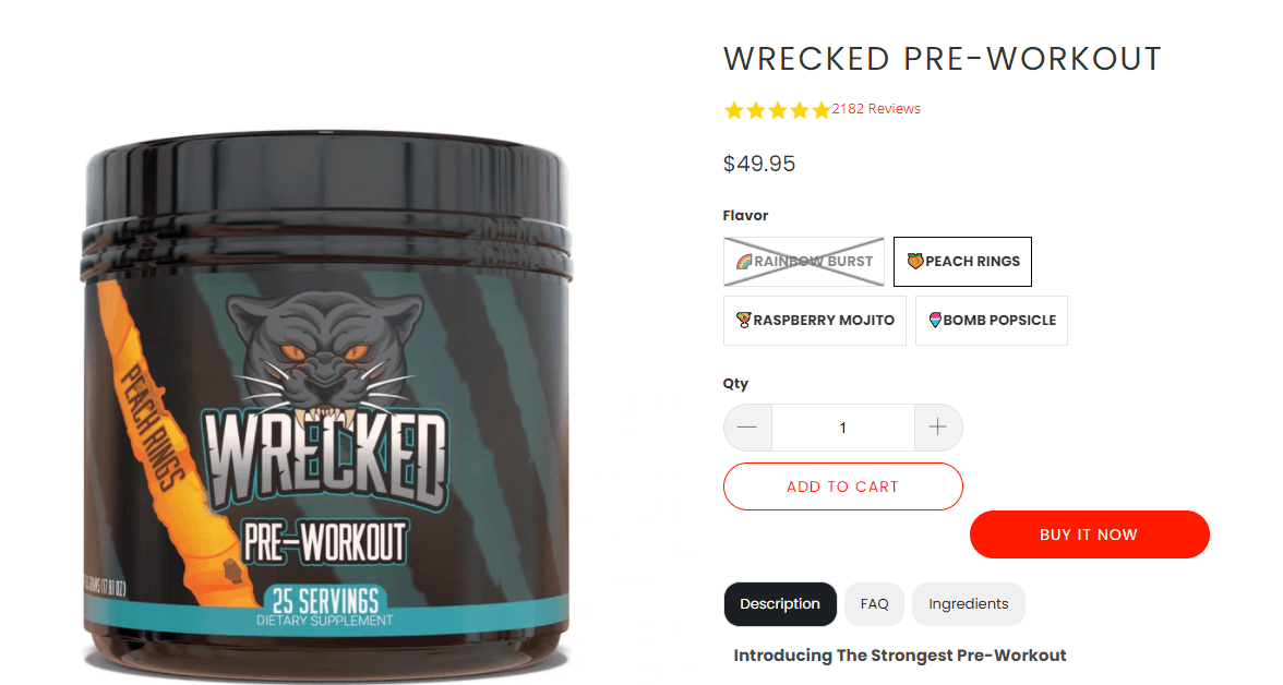 buy wrecked pre workout supplement